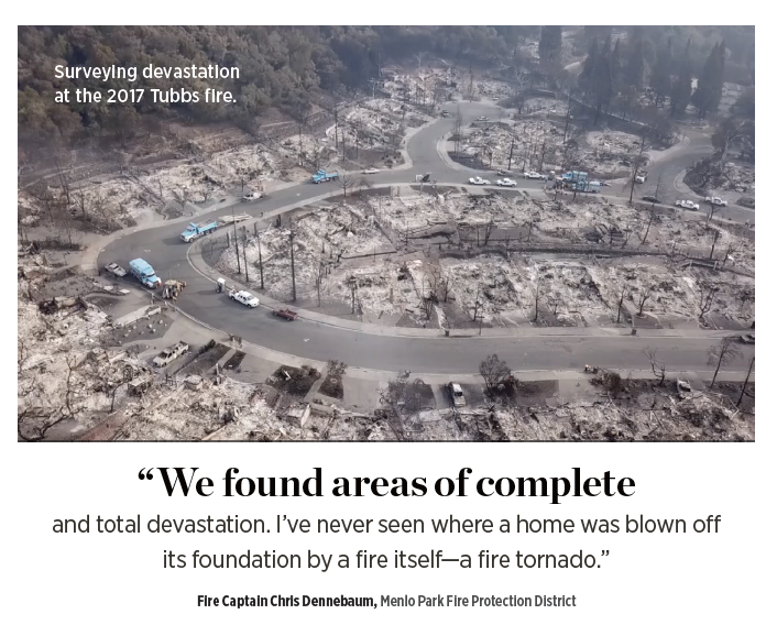 Surveying destruction at the 2017 Tubbs fire