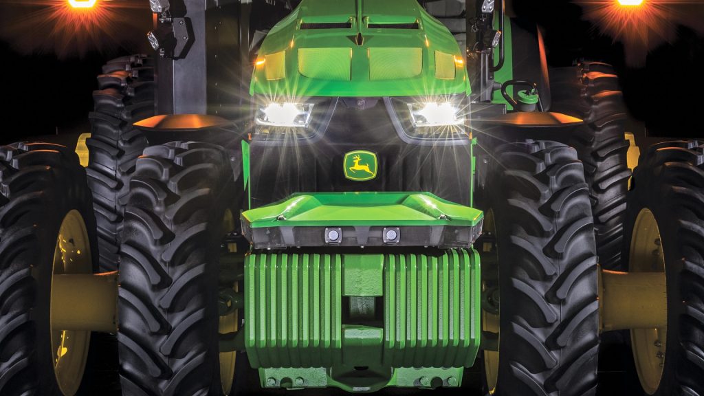 John Deere's 8R autonomous tractor has six pairs of stereo cameras. (Source - Deere)