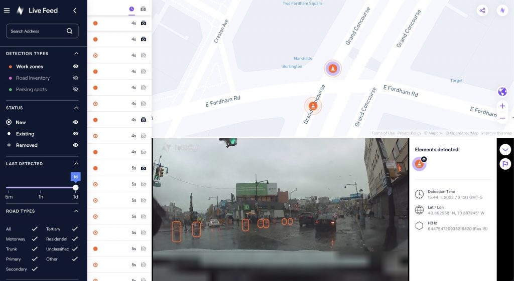 Nexar’s CityStream Live real-time mapping platform enables the mobility industry to access a continuous stream of fresh, crowdsourced road data.