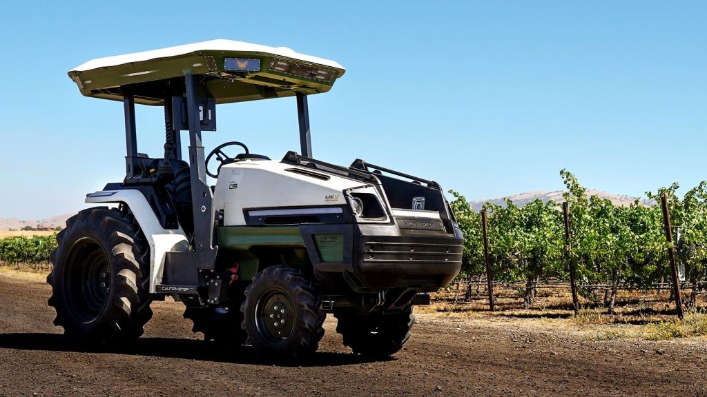 Monarch Tractor's electric, driver-optional MK-V tractor.